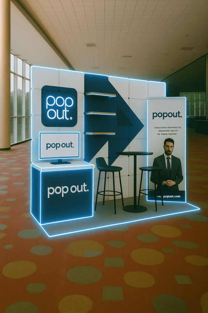 Stand Portátil con Pared de Cartón Estructural Personalizado